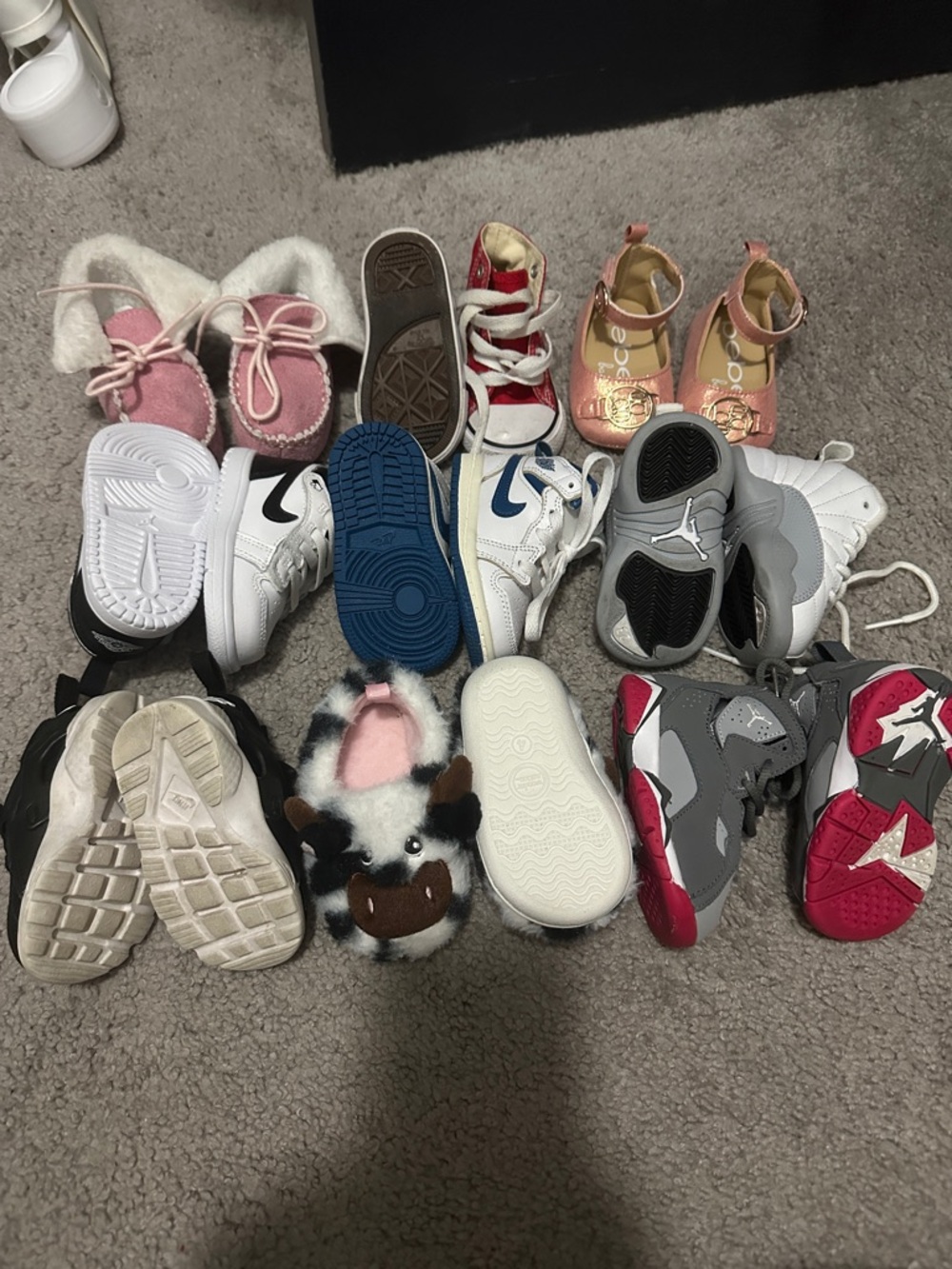 Mixed Baby & Toddler Shoes Lot - Pink, White, Gray, Blue